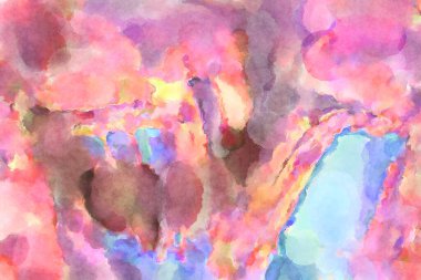 Modern fırça darbeleri. Poster, duvar sanatı, afiş, kart, kitap kapağı veya ambalaj için rahatlatıcı kompozisyonun yumuşak renkli çizimi. Pastel renklerle suluboya.