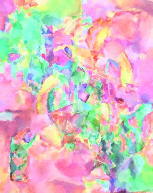 Modern fırça darbeleri. Poster, duvar sanatı, afiş, kart, kitap kapağı veya ambalaj için rahatlatıcı kompozisyonun yumuşak renkli çizimi. Pastel renklerle suluboya.