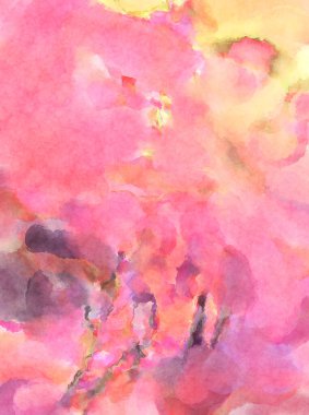 Modern fırça darbeleri. Poster, duvar sanatı, afiş, kart, kitap kapağı veya ambalaj için rahatlatıcı kompozisyonun yumuşak renkli çizimi. Pastel renklerle suluboya.