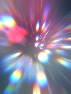 Parlak, canlı ve renkli duvar kağıtları. Parlayan parçacıkları ve çizgileri olan ışık patlaması yıldızı. Güzel soyut ışın arkaplanı.