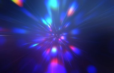 Parlak, canlı ve renkli duvar kağıtları. Parlayan parçacıkları ve çizgileri olan ışık patlaması yıldızı. Güzel soyut ışın arkaplanı.