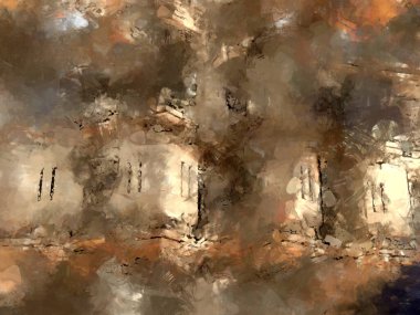 Tuval üzerinde etkileyici fırçalanmış resim. Soyut doku. 2D çizim. Geniş fırça darbeleri. Modern dijital sanat. Çağdaş fırça. Modern ifade. Popüler biçim boyanmış resim.