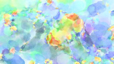 Modern fırça darbeleri. Poster, duvar sanatı, afiş, kart, kitap kapağı veya ambalaj için rahatlatıcı kompozisyonun yumuşak renkli çizimi. Pastel renklerle suluboya.