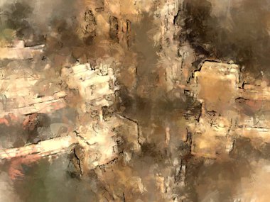 Tuval üzerinde etkileyici fırçalanmış resim. Soyut doku. 2D çizim. Geniş fırça darbeleri. Modern dijital sanat. Çağdaş fırça. Modern ifade. Popüler biçim boyanmış resim.