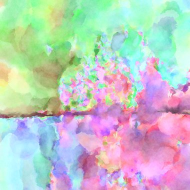 Modern fırça darbeleri. Poster, duvar sanatı, afiş, kart, kitap kapağı veya ambalaj için rahatlatıcı kompozisyonun yumuşak renkli çizimi. Pastel renklerle suluboya.