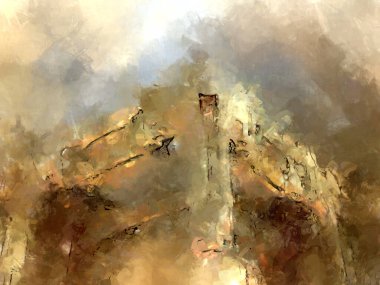 Tuval üzerinde etkileyici fırçalanmış resim. Soyut doku. 2D çizim. Geniş fırça darbeleri. Modern dijital sanat. Çağdaş fırça. Modern ifade. Popüler biçim boyanmış resim.