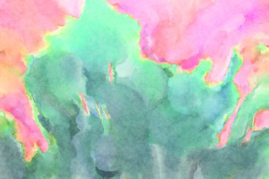 Modern fırça darbeleri. Poster, duvar sanatı, afiş, kart, kitap kapağı veya ambalaj için rahatlatıcı kompozisyonun yumuşak renkli çizimi. Pastel renklerle suluboya.