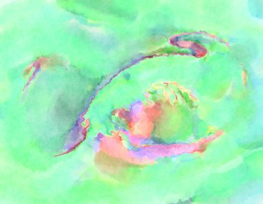 Modern fırça darbeleri. Poster, duvar sanatı, afiş, kart, kitap kapağı veya ambalaj için rahatlatıcı kompozisyonun yumuşak renkli çizimi. Pastel renklerle suluboya.