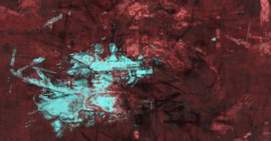 Kaos duvarı sanatı. Sanatsal canlılık ve renkli duvar kâğıdı. Kaotik resim. Taranmış Boyalı Soyut Arkaplan. Fırça darbesi ile boyanmış. Tuval üzerinde etkileyici fırçalanmış resim