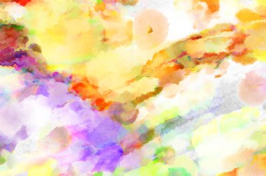 Modern fırça darbeleri. Poster, duvar sanatı, afiş, kart, kitap kapağı veya ambalaj için rahatlatıcı kompozisyonun yumuşak renkli çizimi. Pastel renklerle suluboya.