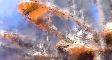 Tuval üzerinde etkileyici fırçalanmış resim. Soyut doku. 2D çizim. Geniş fırça darbeleri. Modern dijital sanat. Çağdaş fırça. Modern ifade. Popüler biçim boyanmış resim.