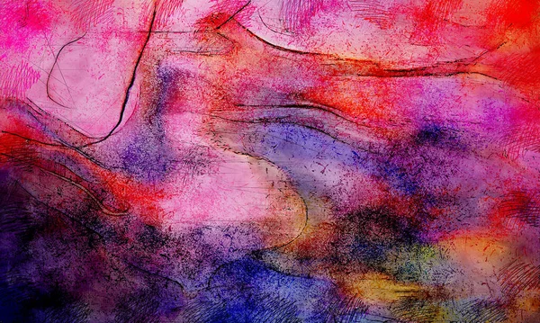 Boceto Tinta Gruñona Pintura Fondo Ilustración Abstracta Salvaje Papel Pintado —  Fotos de Stock