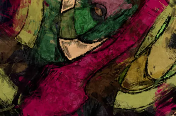 Хаос Стены Искусства Художественные Яркие Красочные Обои Хаотическая Картина Брызгалов — стоковое фото