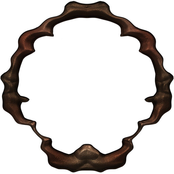 3D metallic illustration. Fantasy frame isolated on white background. Perfect for invitations, posters, menu, scrapbooking and presentation. Template for your text.