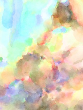 Modern fırça darbeleri. Poster, duvar sanatı, afiş, kart, kitap kapağı veya ambalaj için rahatlatıcı kompozisyonun yumuşak renkli çizimi. Pastel renklerle suluboya.