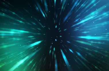 Parlak, canlı ve renkli duvar kağıtları. Parlayan parçacıkları ve çizgileri olan ışık patlaması yıldızı. Güzel soyut ışın arkaplanı.