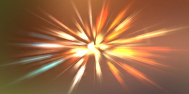 Parlak, canlı ve renkli duvar kağıtları. Parlayan parçacıkları ve çizgileri olan ışık patlaması yıldızı. Güzel soyut ışın arkaplanı.