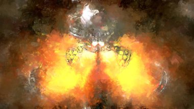 Tuval üzerinde etkileyici fırçalanmış resim. Soyut doku. 2D çizim. Geniş fırça darbeleri. Modern dijital sanat. Çağdaş fırça. Modern ifade. Popüler biçim boyanmış resim.