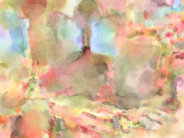 Modern fırça darbeleri. Poster, duvar sanatı, afiş, kart, kitap kapağı veya ambalaj için rahatlatıcı kompozisyonun yumuşak renkli çizimi. Pastel renklerle suluboya.