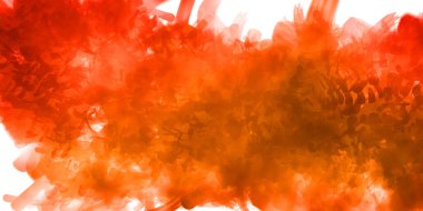 Vahşi ve büyük fırça darbeleri. Beyaz arka planda fırçalanmış soyut resim. Fırça darbesi ile boyanmış. Boya darbeleri. 2B Görüntü.