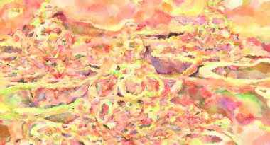 Modern fırça darbeleri. Poster, duvar sanatı, afiş, kart, kitap kapağı veya ambalaj için rahatlatıcı kompozisyonun yumuşak renkli çizimi. Pastel renklerle suluboya.