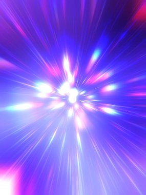 Parlak, canlı ve renkli duvar kağıtları. Parlayan parçacıkları ve çizgileri olan ışık patlaması yıldızı. Güzel soyut ışın arkaplanı.