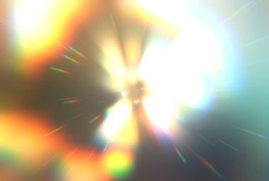 Parlak, canlı ve renkli duvar kağıtları. Parlayan parçacıkları ve çizgileri olan ışık patlaması yıldızı. Güzel soyut ışın arkaplanı.