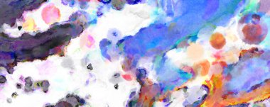 Modern fırça darbeleri. Poster, duvar sanatı, afiş, kart, kitap kapağı veya ambalaj için rahatlatıcı kompozisyonun yumuşak renkli çizimi. Pastel renklerle suluboya.