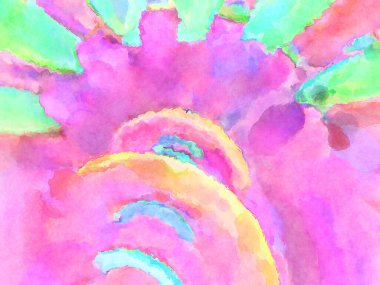 Modern fırça darbeleri. Poster, duvar sanatı, afiş, kart, kitap kapağı veya ambalaj için rahatlatıcı kompozisyonun yumuşak renkli çizimi. Pastel renklerle suluboya.