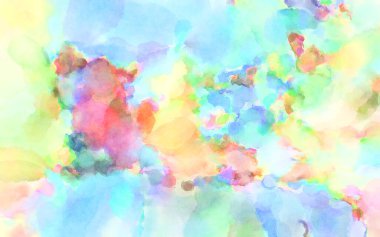 Modern fırça darbeleri. Poster, duvar sanatı, afiş, kart, kitap kapağı veya ambalaj için rahatlatıcı kompozisyonun yumuşak renkli çizimi. Pastel renklerle suluboya.