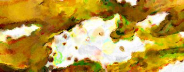 Modern fırça darbeleri. Poster, duvar sanatı, afiş, kart, kitap kapağı veya ambalaj için rahatlatıcı kompozisyonun yumuşak renkli çizimi. Pastel renklerle suluboya.