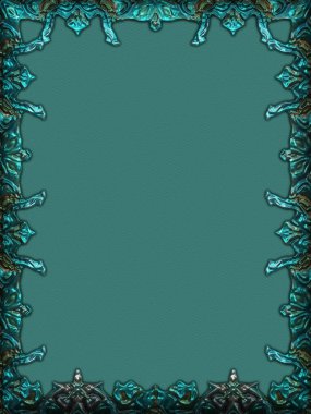 Çerçeve kağıdı. Kart, davetiye ya da albüm olarak harika bir kullanım. Fantezi 3D çizim arka planı. Zarif duvar kâğıdı. Metnin için şablon.