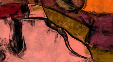 Kaos duvarı sanatı. Sanatsal canlılık ve renkli duvar kâğıdı. Kaotik resim. Taranmış Boyalı Soyut Arkaplan. Fırça darbesi ile boyanmış. Tuval üzerinde etkileyici fırçalanmış resim