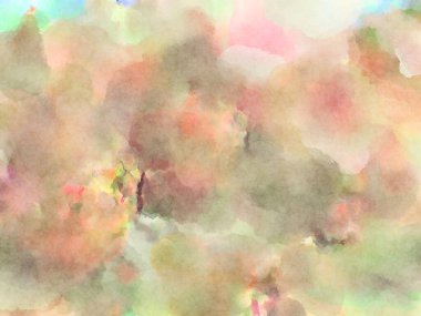 Modern fırça darbeleri. Poster, duvar sanatı, afiş, kart, kitap kapağı veya ambalaj için rahatlatıcı kompozisyonun yumuşak renkli çizimi. Pastel renklerle suluboya.