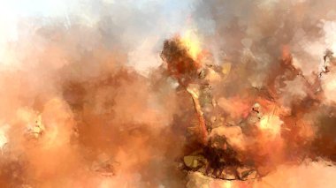 Tuval üzerinde etkileyici fırçalanmış resim. Soyut doku. 2D çizim. Geniş fırça darbeleri. Modern dijital sanat. Çağdaş fırça. Modern ifade. Popüler biçim boyanmış resim.