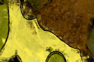 Kaos duvarı sanatı. Sanatsal canlılık ve renkli duvar kâğıdı. Kaotik resim. Taranmış Boyalı Soyut Arkaplan. Fırça darbesi ile boyanmış. Tuval üzerinde etkileyici fırçalanmış resim