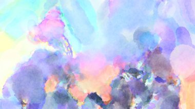 Modern fırça darbeleri. Poster, duvar sanatı, afiş, kart, kitap kapağı veya ambalaj için rahatlatıcı kompozisyonun yumuşak renkli çizimi. Pastel renklerle suluboya.