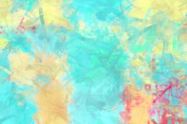 Kaos duvarı sanatı. Sanatsal canlılık ve renkli duvar kâğıdı. Kaotik resim. Taranmış Boyalı Soyut Arkaplan. Fırça darbesi ile boyanmış. Tuval üzerinde etkileyici fırçalanmış resim