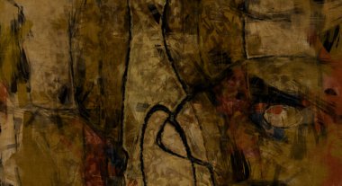 Kaos duvarı sanatı. Sanatsal canlılık ve renkli duvar kâğıdı. Kaotik resim. Taranmış Boyalı Soyut Arkaplan. Fırça darbesi ile boyanmış. Tuval üzerinde etkileyici fırçalanmış resim