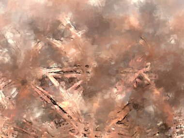 Tuval üzerinde etkileyici fırçalanmış resim. Soyut doku. 2D çizim. Geniş fırça darbeleri. Modern dijital sanat. Çağdaş fırça. Modern ifade. Popüler biçim boyanmış resim.