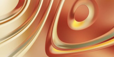 Renkli dalgalı yansıtıcı duvar kağıdının üç boyutlu çizimi. Duvar kağıdı, afiş, arkaplan, kart, kitap kapağı veya web sitesi için grafiksel illüstrasyon. Soyut arkaplan. 