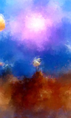 Tuval üzerinde etkileyici fırçalanmış resim. Soyut doku. 2D çizim. Geniş fırça darbeleri. Modern dijital sanat. Çağdaş fırça. Modern ifade. Popüler biçim boyanmış resim.