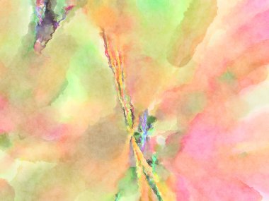 Modern fırça darbeleri. Poster, duvar sanatı, afiş, kart, kitap kapağı veya ambalaj için rahatlatıcı kompozisyonun yumuşak renkli çizimi. Pastel renklerle suluboya.