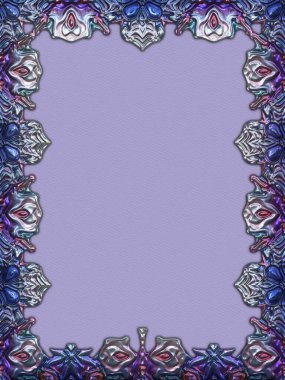 Çerçeve kağıdı. Kart, davetiye ya da albüm olarak harika bir kullanım. Fantezi 3D çizim arka planı. Zarif duvar kâğıdı. Metnin için şablon.