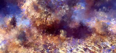 Tuval üzerinde etkileyici fırçalanmış resim. Soyut doku. 2D çizim. Geniş fırça darbeleri. Modern dijital sanat. Çağdaş fırça. Modern ifade. Popüler biçim boyanmış resim.