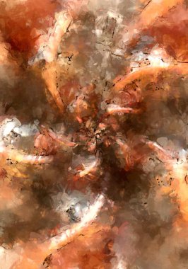 Tuval üzerinde etkileyici fırçalanmış resim. Soyut doku. 2D çizim. Geniş fırça darbeleri. Modern dijital sanat. Çağdaş fırça. Modern ifade. Popüler biçim boyanmış resim.