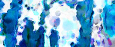 Modern fırça darbeleri. Poster, duvar sanatı, afiş, kart, kitap kapağı veya ambalaj için rahatlatıcı kompozisyonun yumuşak renkli çizimi. Pastel renklerle suluboya.