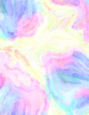 Modern fırça darbeleri. Poster, duvar sanatı, afiş, kart, kitap kapağı veya ambalaj için rahatlatıcı kompozisyonun yumuşak renkli çizimi. Pastel renklerle suluboya.