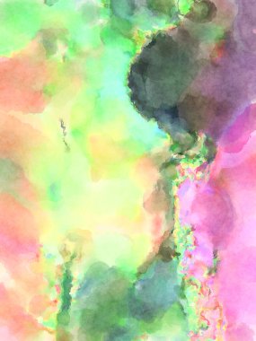 Modern fırça darbeleri. Poster, duvar sanatı, afiş, kart, kitap kapağı veya ambalaj için rahatlatıcı kompozisyonun yumuşak renkli çizimi. Pastel renklerle suluboya.