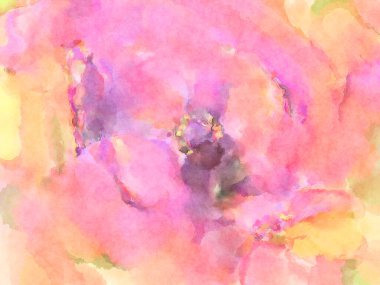 Modern fırça darbeleri. Poster, duvar sanatı, afiş, kart, kitap kapağı veya ambalaj için rahatlatıcı kompozisyonun yumuşak renkli çizimi. Pastel renklerle suluboya.